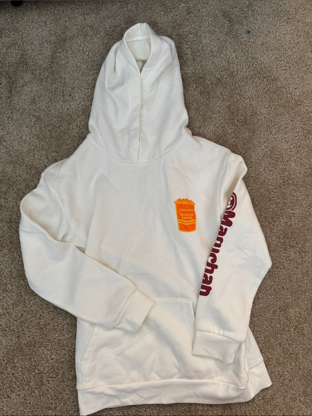 Boy’s White Maruchan Ramen Pullover Hoodie